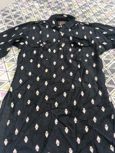 Black Printed Kurta