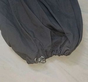 adjustable grey parachute pants