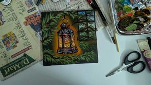 Mini Hand-Painted Lantern Art