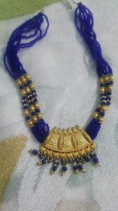 Blue choker necklace