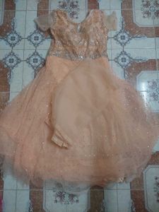 Peach Embellished Gown