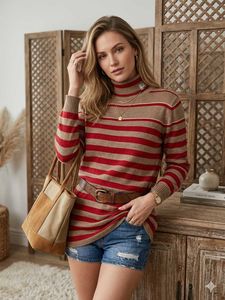 💝Striped Turtleneck Sweater C