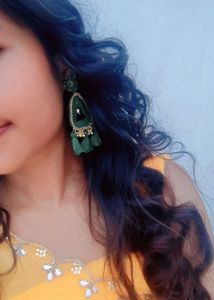 Handmade Green Crochet Earrings