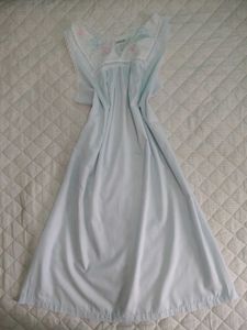 Light Blue Embroidered Nightgown