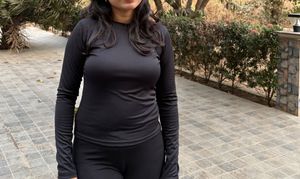 Black Fitted Full sleeve Top
