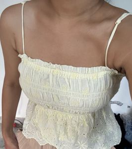 Smocked Eyelet Cami Top