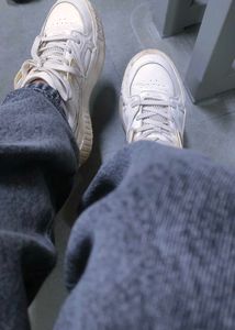 Red-Tap White Chunky Sneakers