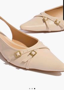 Beige Pointed Flats