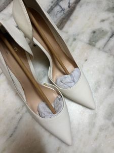 Mango White Heels