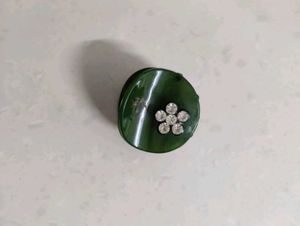 Elegant Green Claw Clip with Rhinestones