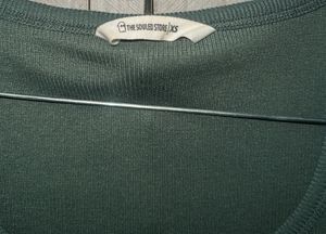 Ribbed Green Short Sleeve Top