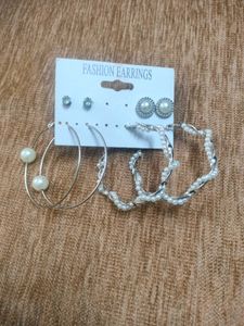 Fashion Earrings Set - Pearl & Crystal