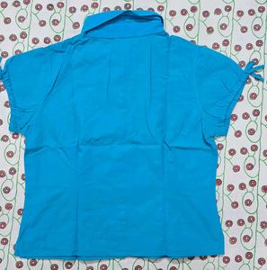 Blue Embroidered Top