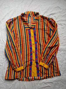 Vibrant korean Striped Ethnic shirt