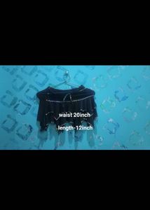girls Black Sequined top n skirt