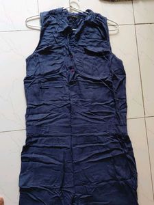 Branded Blue Sleeveless Jumpsuit