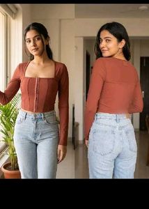 Vintage Rusty Brown Corset Top