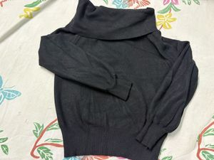 Black Cowl Neck Sweater