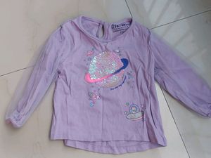 branded seqiuned lilac top for kids