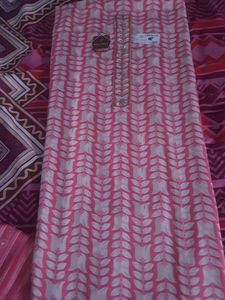 Silk Unstitched Suit with Cotton Dupatta