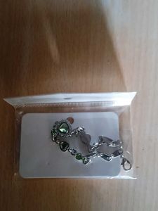 Green Heart Charm Bracelet