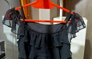 Ruffle &amp; Beads Detail Babydoll Tops
