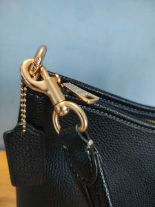 Original Coach Black Pebbled Leather Shoulder Bag