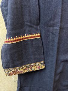Rangriti Embroidered Blue Cotton Kurta