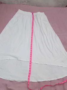 Elegant White High-Low Skirt