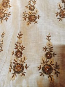 Blue &amp; Beige Embroidered Lehenga Choli