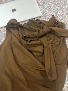 new me Brown scarf Top