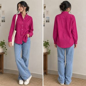 Vibrant Pink Long Sleeve Shirt