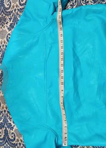 blue leather Bomber Jacket