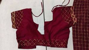 ✨ Maroon &amp; Gold Net Lehenga Set for Navratri