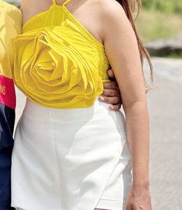 Yellow Rose Halter Neck Top