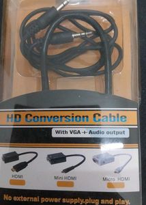 HD Conversion Cable with VGA + Audio Out