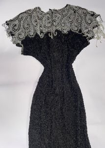 Elegant Beaded Black Evening Dress