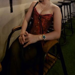 Red Brocade Corset Top