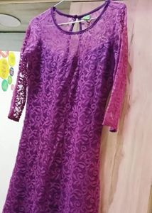 Elegant Purple Lace Dress