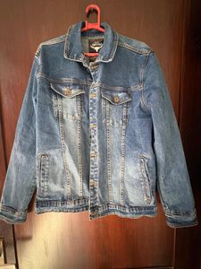 Men Blue Denim Jacket L size