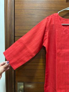 Red Striped Kurta