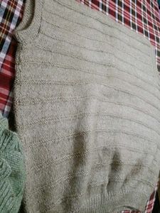 Hand-Knitted Beige Vest