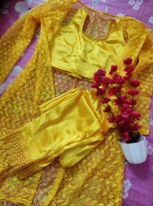 Yellow Lace Kurta Set