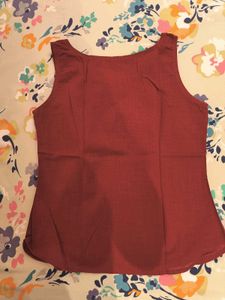 Rust Sleeveless Cotton Top
