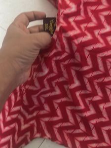 Red Chevron Print Anarkali Kurta