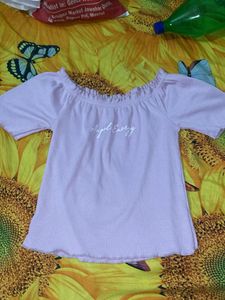 Cute Off-Shoulder "Angel Energy" Top