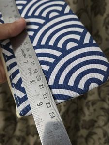 Blue and White Geometric Pouch