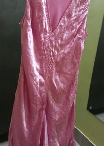 Pink,Satin Gown Katdana Work.