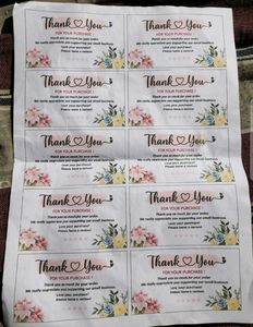 Floral Thank You Cards 50 pcs