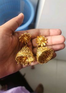 Gold Tone Jhumka Earrings